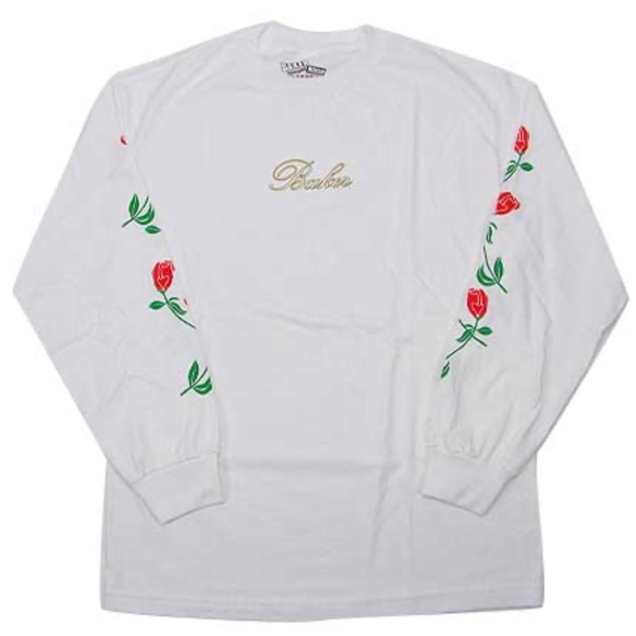 Rare Baker “Rosa” Long Sleeve T-Shirt - White/Red - Picture 1 of 2